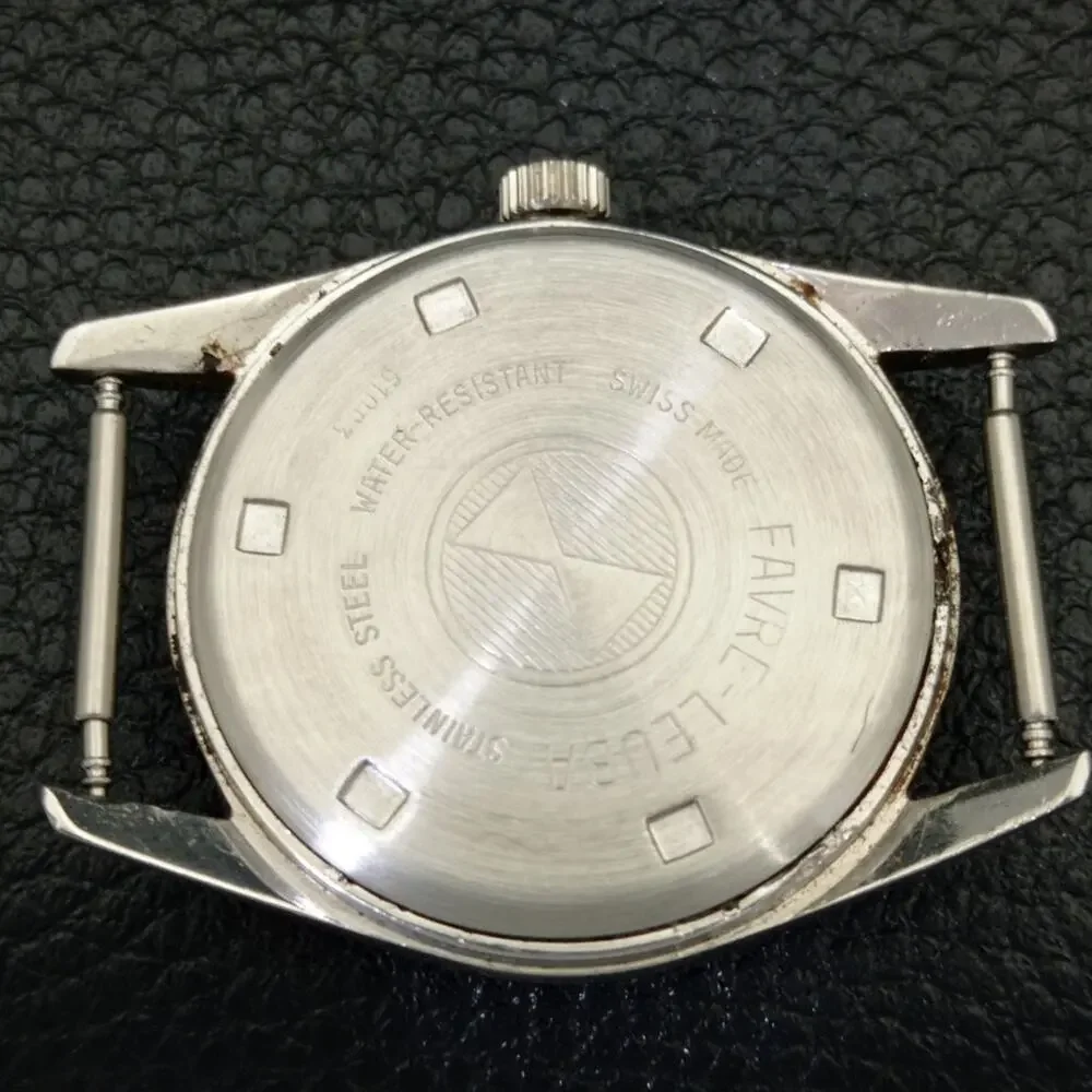 Vintage 1977 Favre Leuba Manual Mens Silver Watch W/Nato Strap